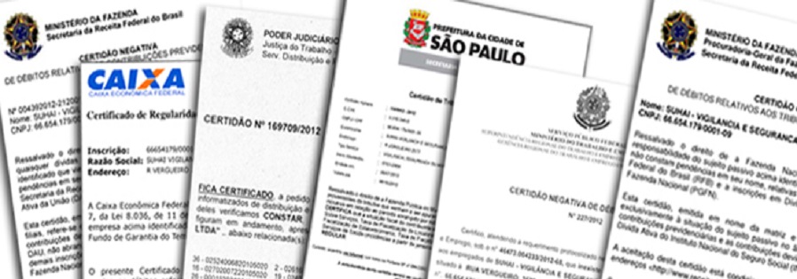 Certidões em Geral - São Paulo, Grande São Paulo, Interior e Litoral